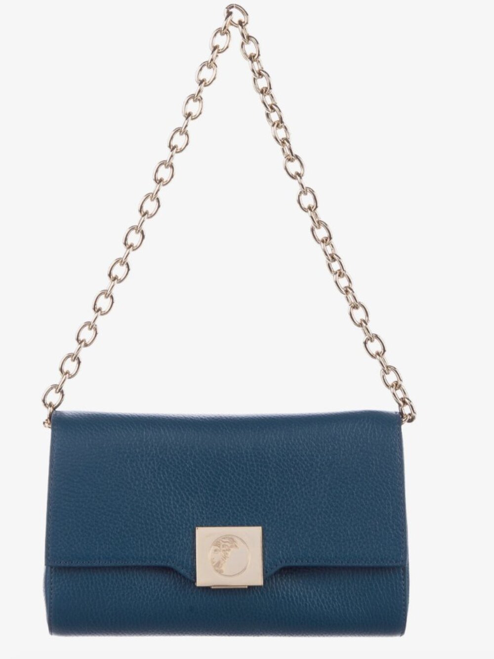 Slate pebbled leather Versace bag